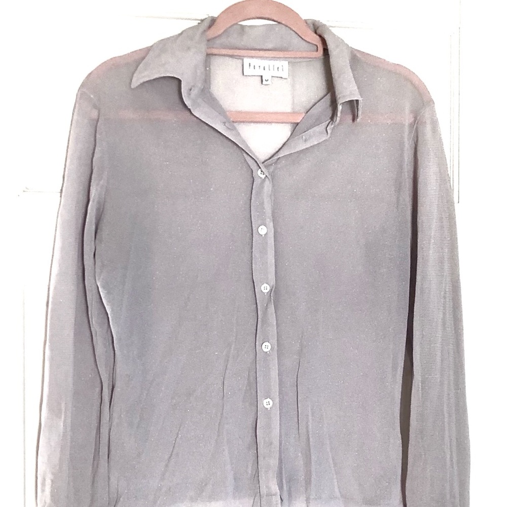 Parallel lurex and rayon blouse